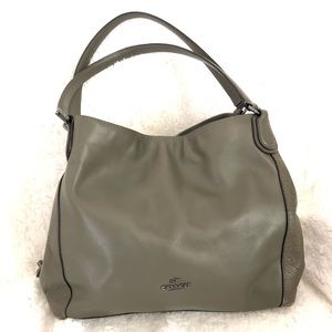 Coach handbag. Genuine leather, olive green